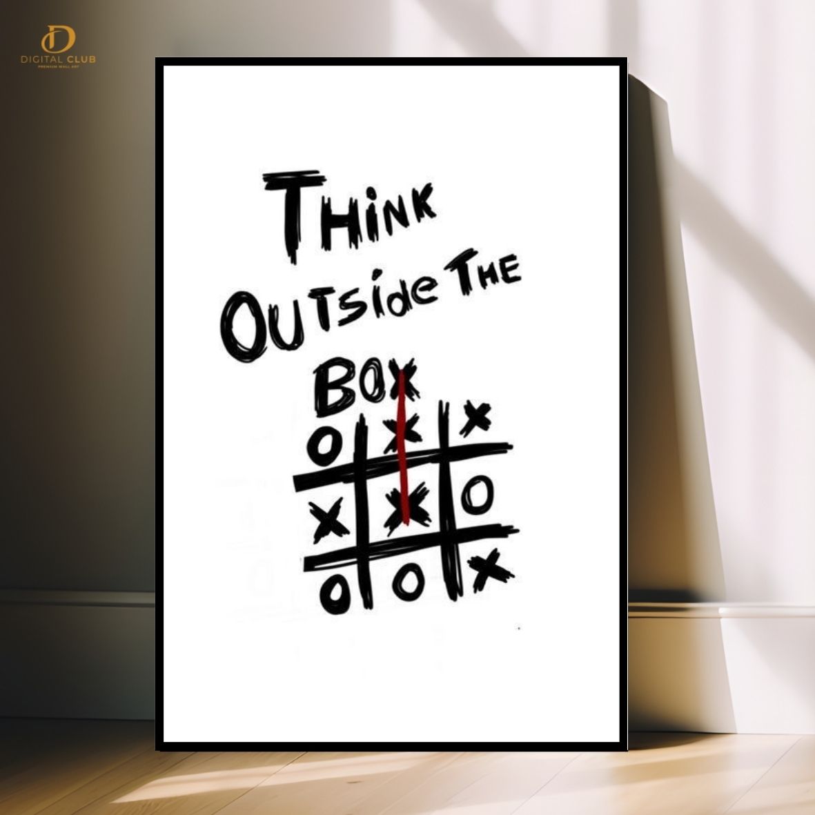 Think Outside The Box- Typography - Premium Wall Art