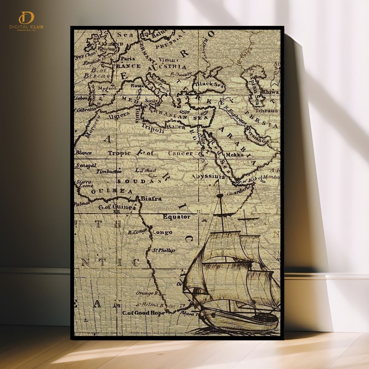 Pirate Map 2- Premium Wall Art - Art Digital Club