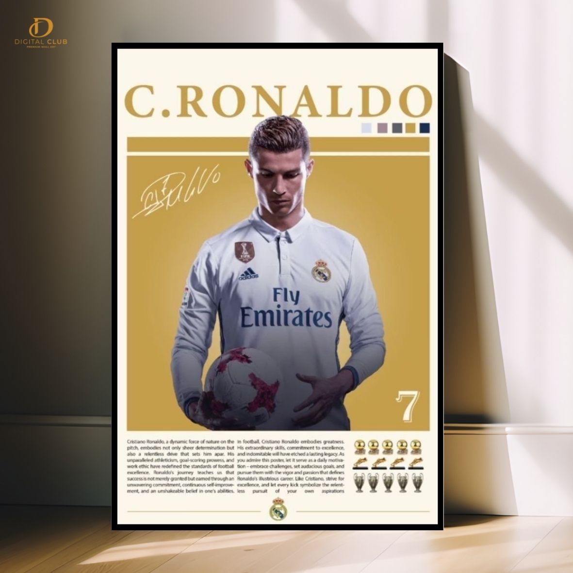 C.Ronaldo Signed -Football- - Premium Wall Art