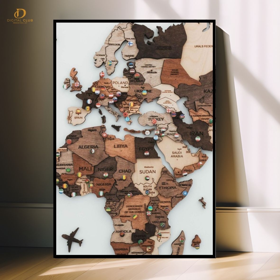 World Map 3- Premium Wall Art - Art Digital Club