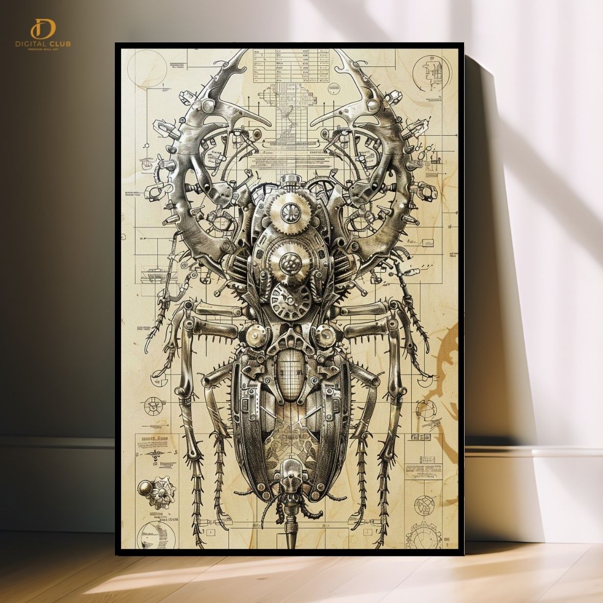 Spider Sketch - Office- Premium Wall Art