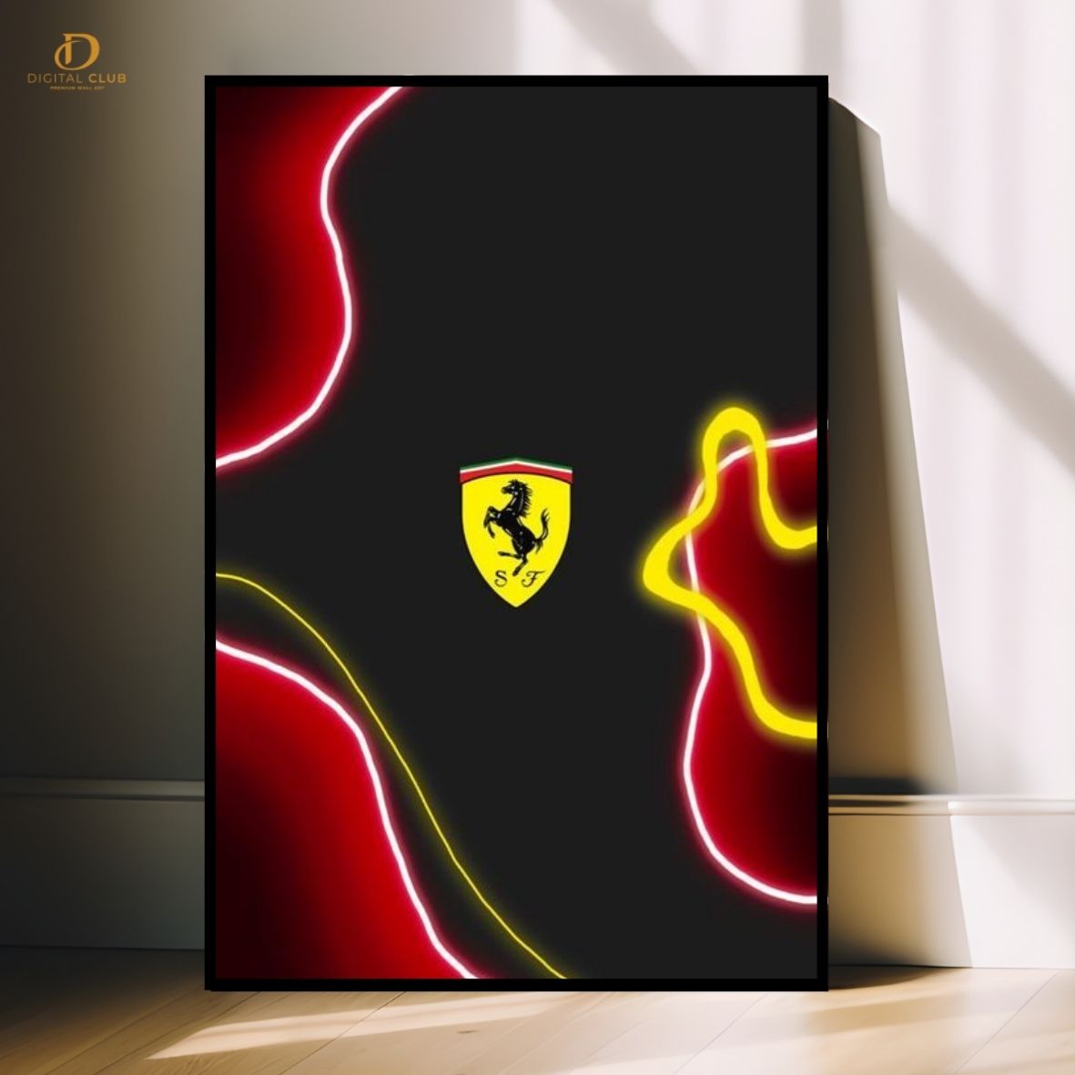 Ferrari Logo 2-Cars- Premium Wall Art - Art Digital Club
