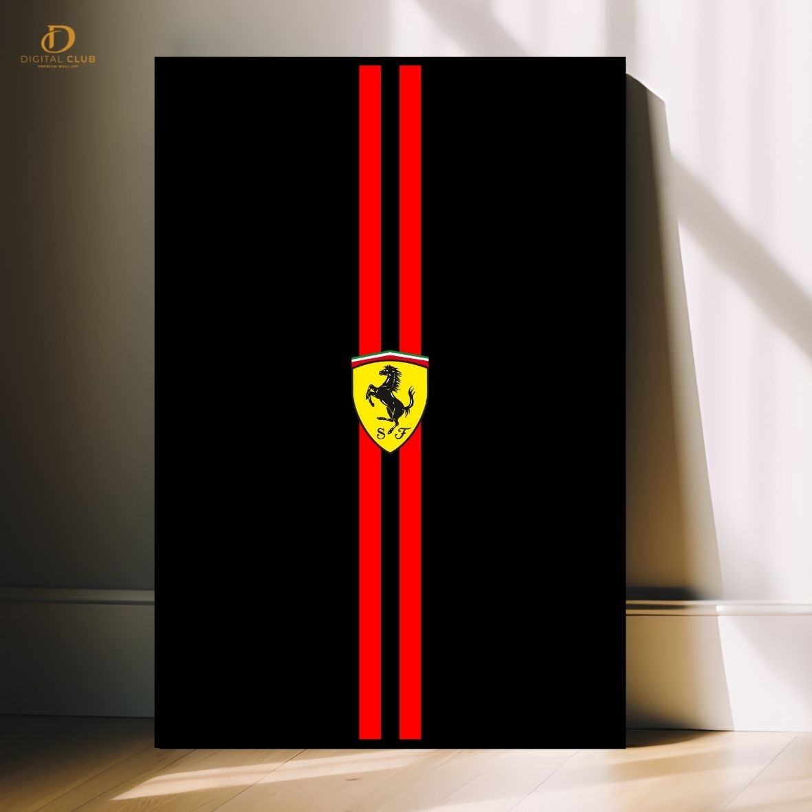 Ferrari Logo -Cars- Premium Wall Art - Art Digital Club