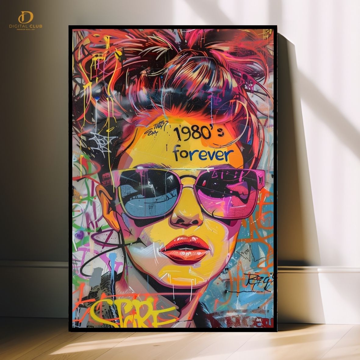1980 Girl - Pop Art - Premium Wall Art