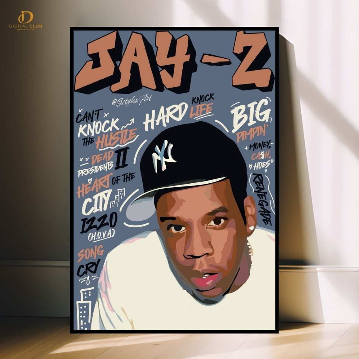 Jay-Z Artwork - Music Artist - Premium Wall Art