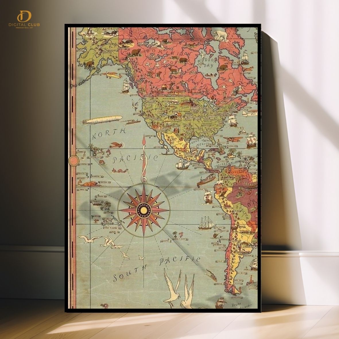 South Map - Office - Premium Wall Art