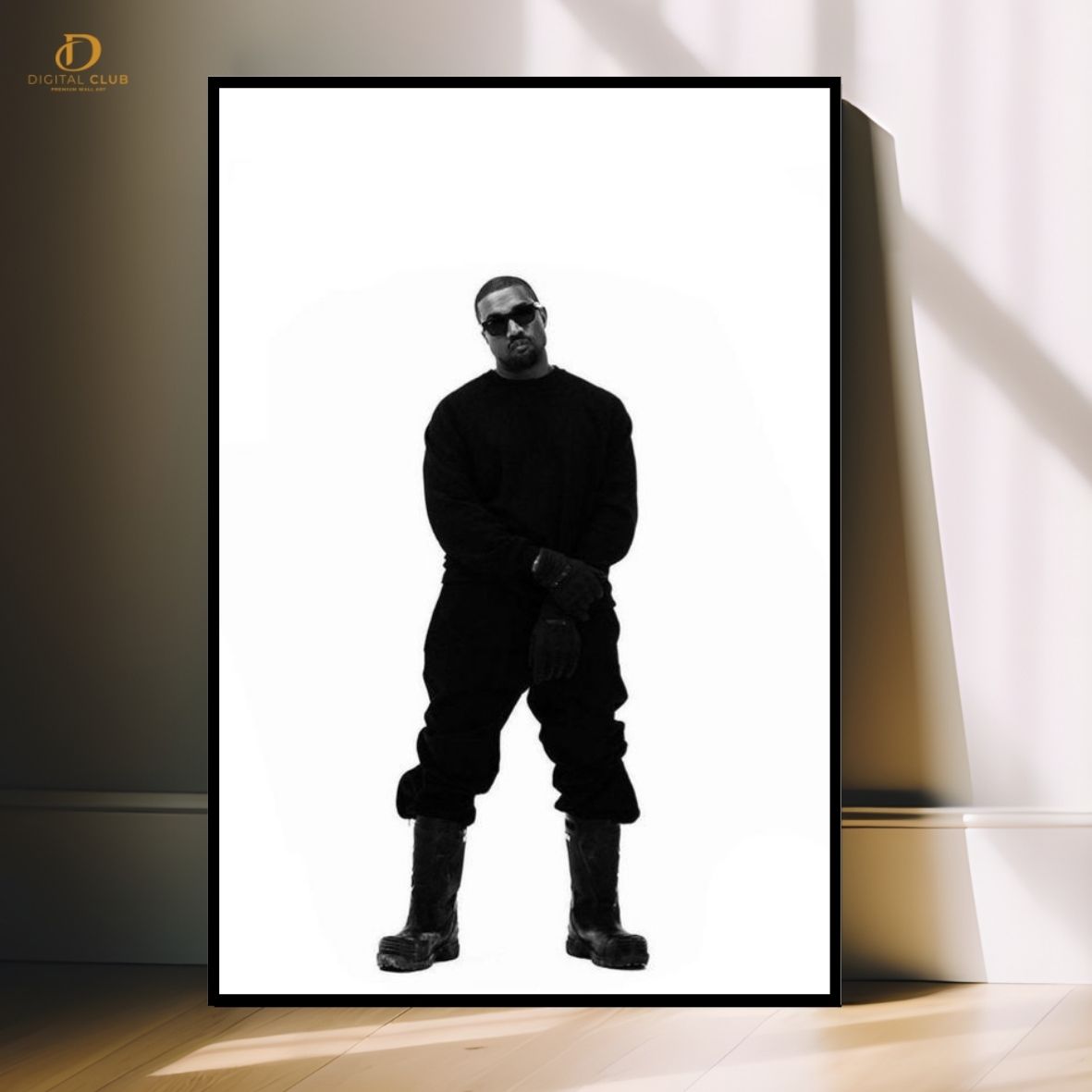 Kanye West Portrait - Music Artist- Premium Wall Art
