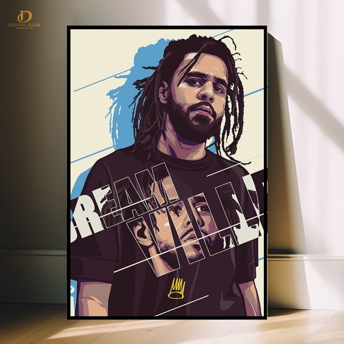 J. Cole "Vector" -Music Artist- Premium Wall Art