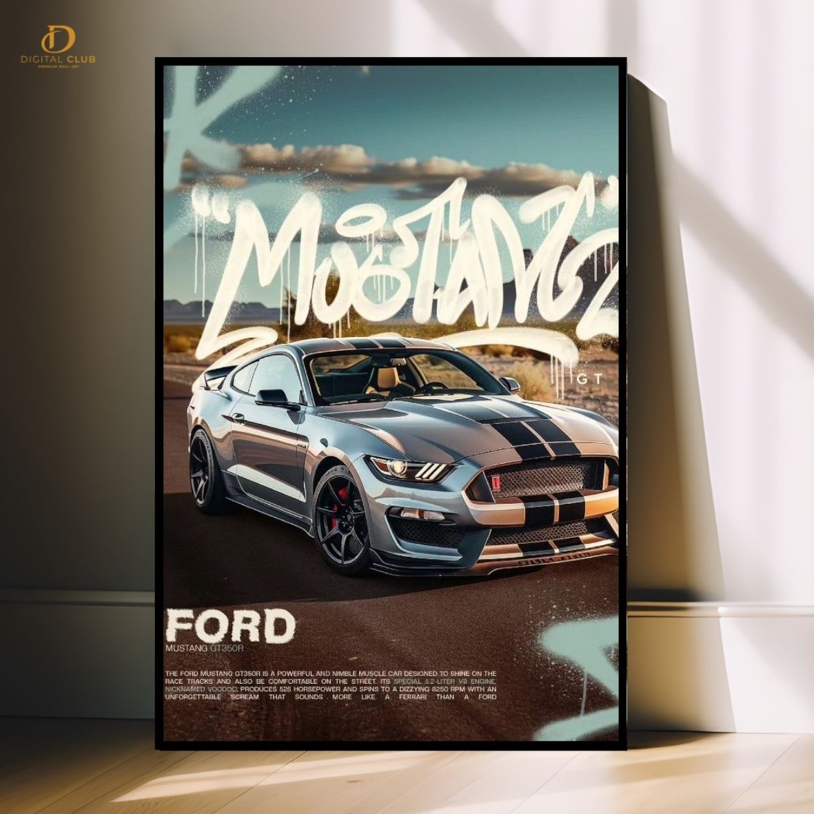 Ford Mustang GT350R -Car- Premium Wall Art - Art Digital Club