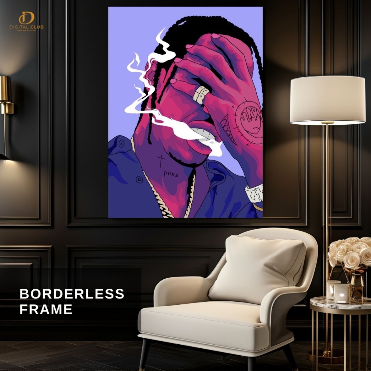 Travis Scott Vector -Music Artist- Premium Wall Art