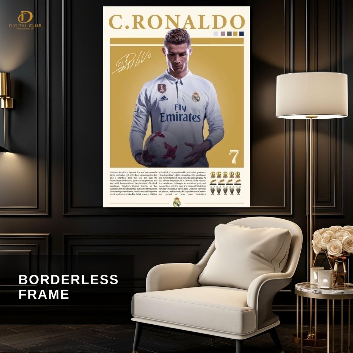 C.Ronaldo Signed -Football- - Premium Wall Art