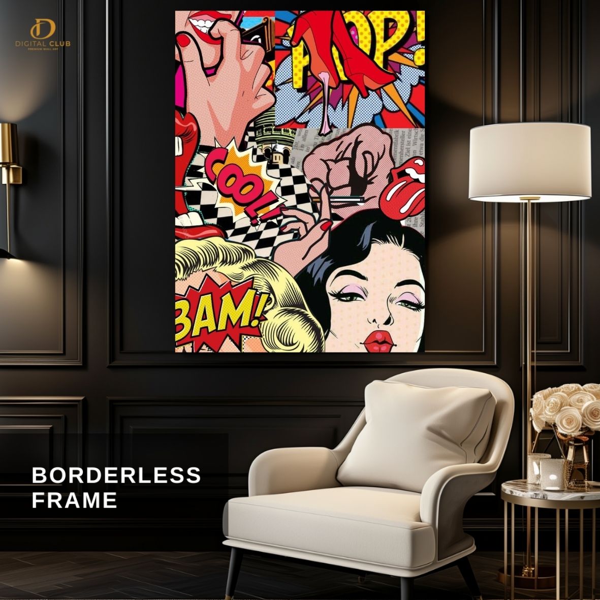 Graphic Girl - Pop Art - Premium Wall Art