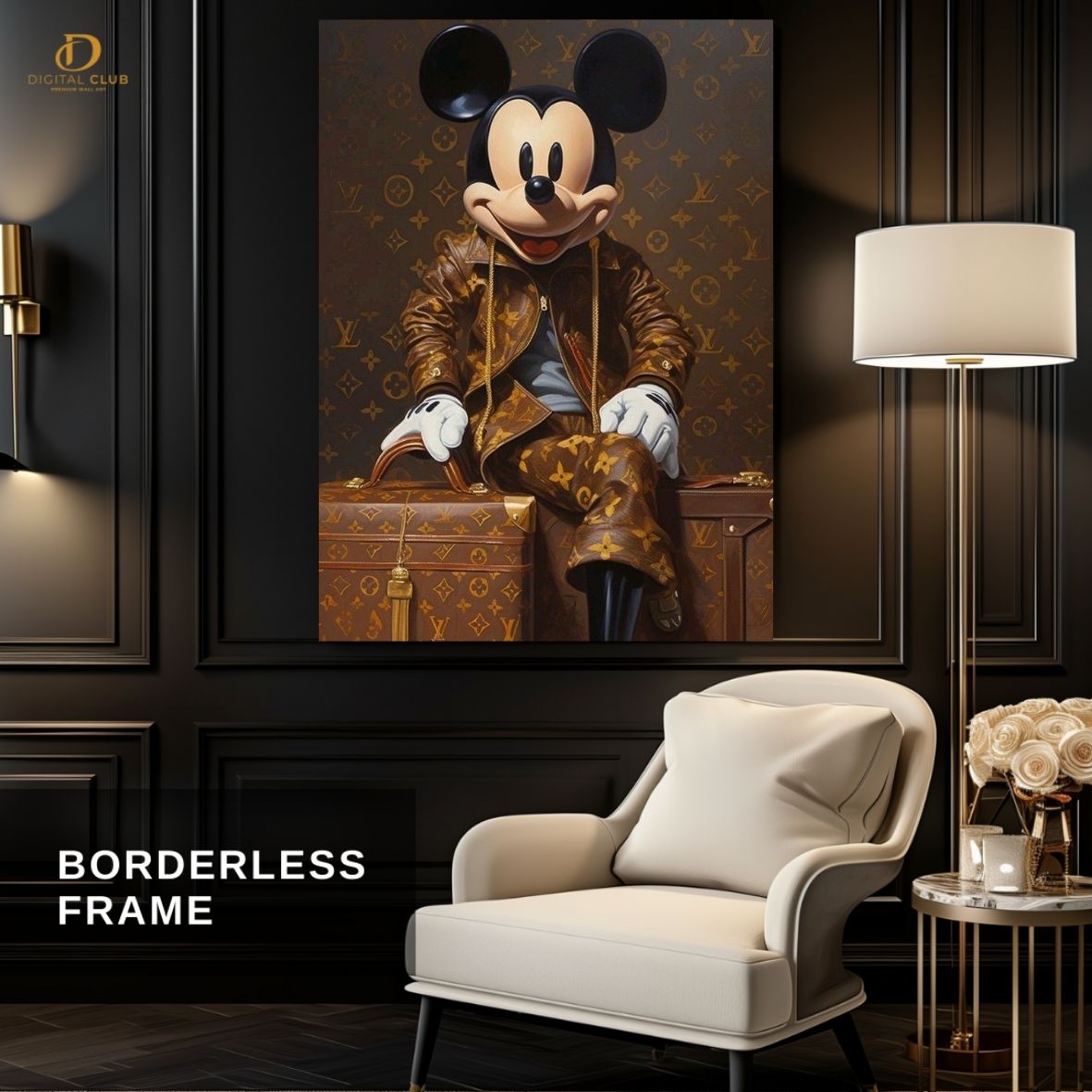 LV Mickey-Car- Premium Wall Art - Art Digital Club