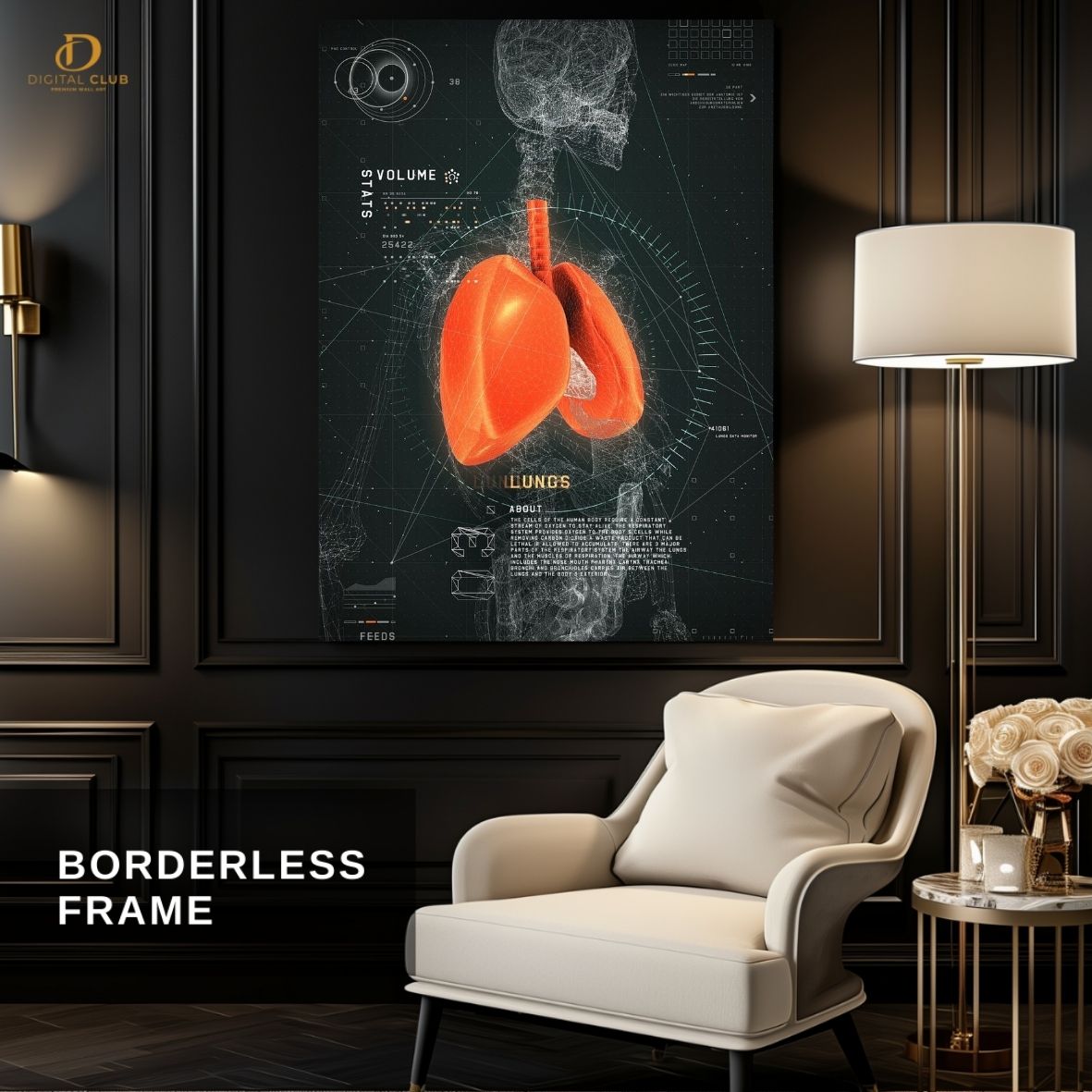 Human Skeleton Artwork -Office- Premium Wall Art