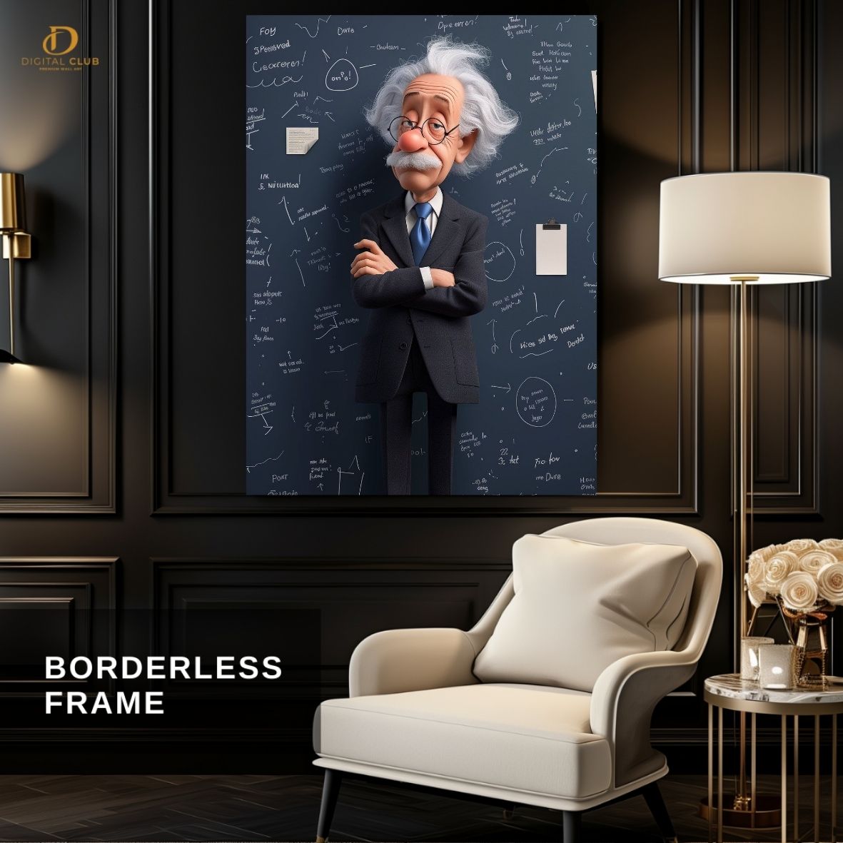 Einstein -Cartoon- Premium Wall Art - Art Digital Club
