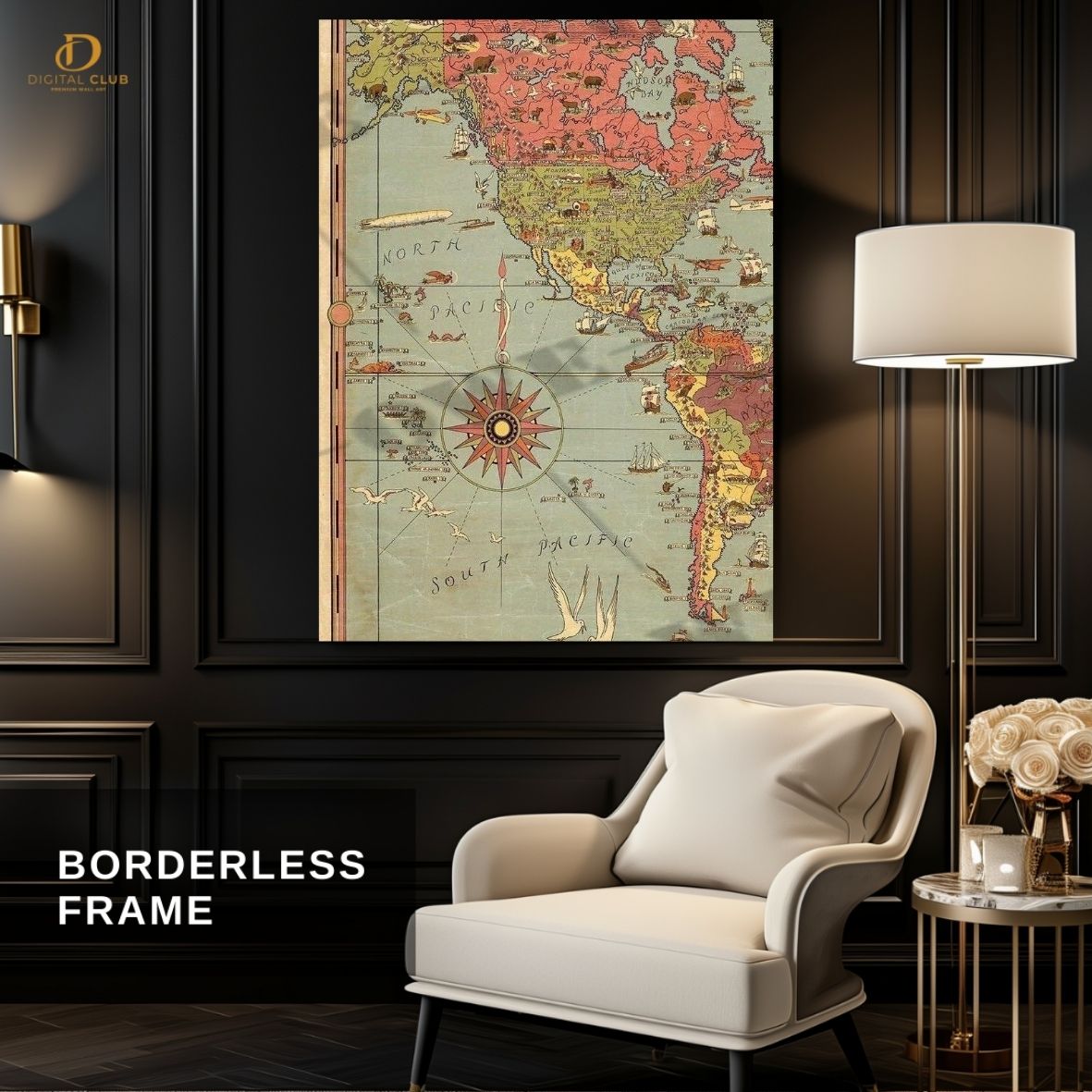 South Map - Office - Premium Wall Art