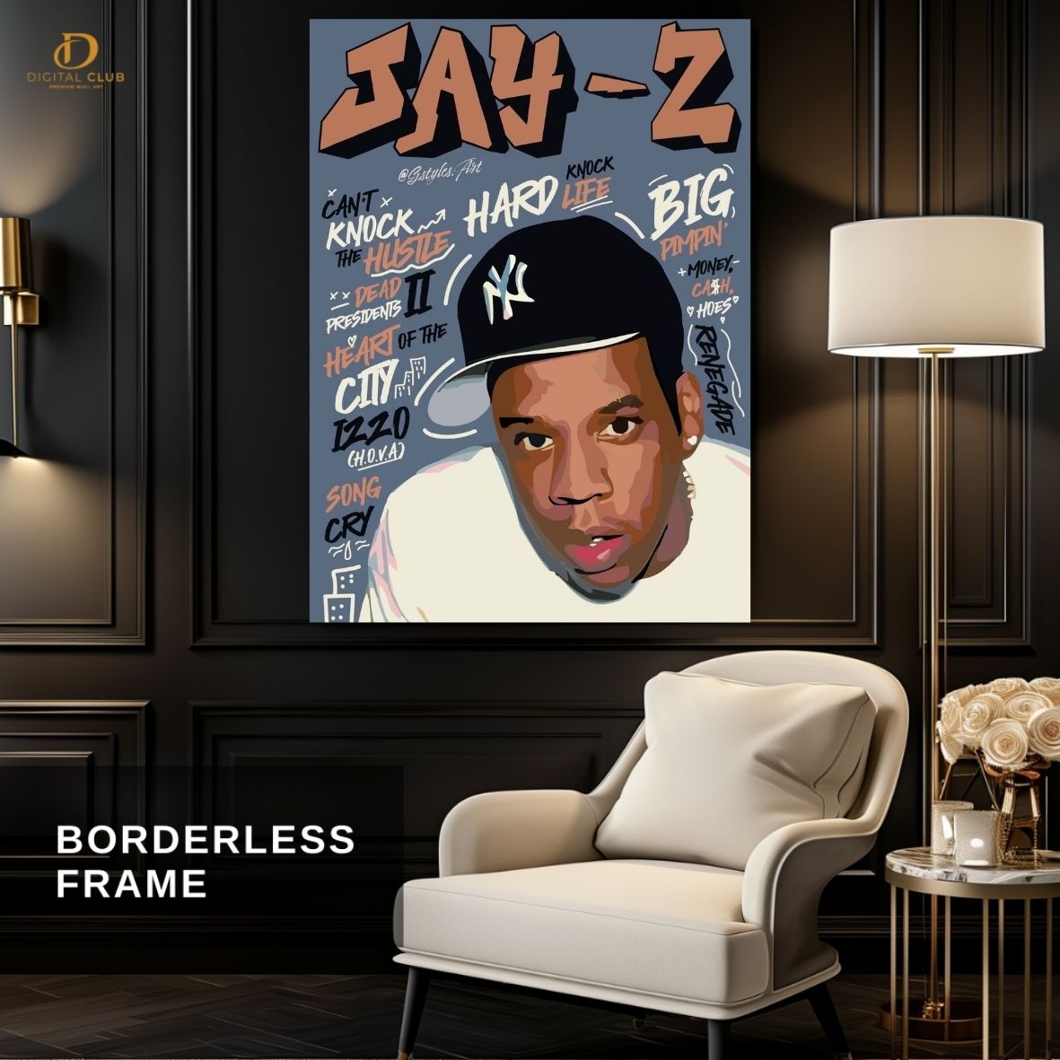 Jay-Z Artwork - Music Artist - Premium Wall Art