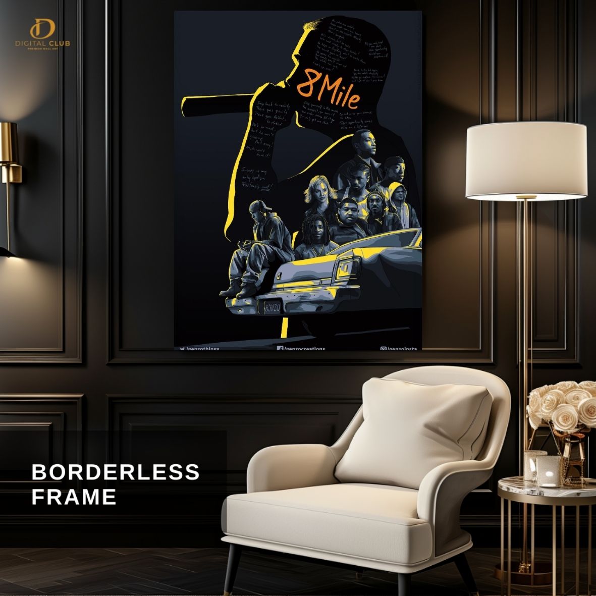 Eminem 8 Miles - Music Artist- Premium Wall Art