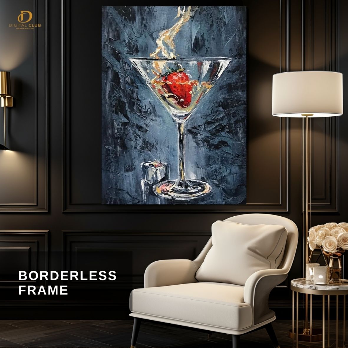 Martini Glass Artwork - Aesthetic- Premium Wall Art