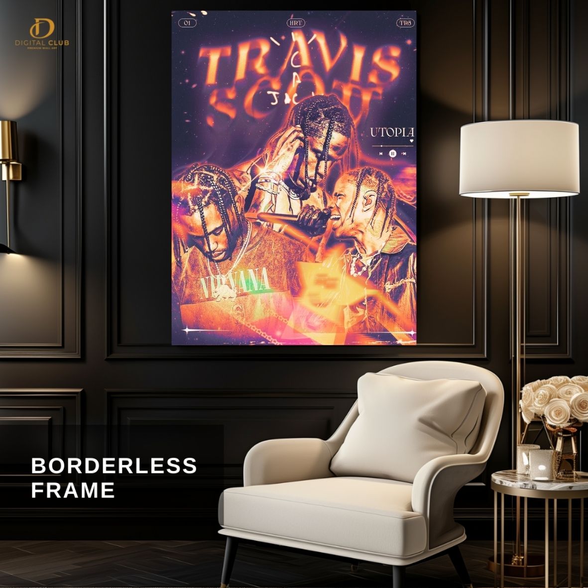 Travis Scott Artwork -Music Artist- Premium Wall Art