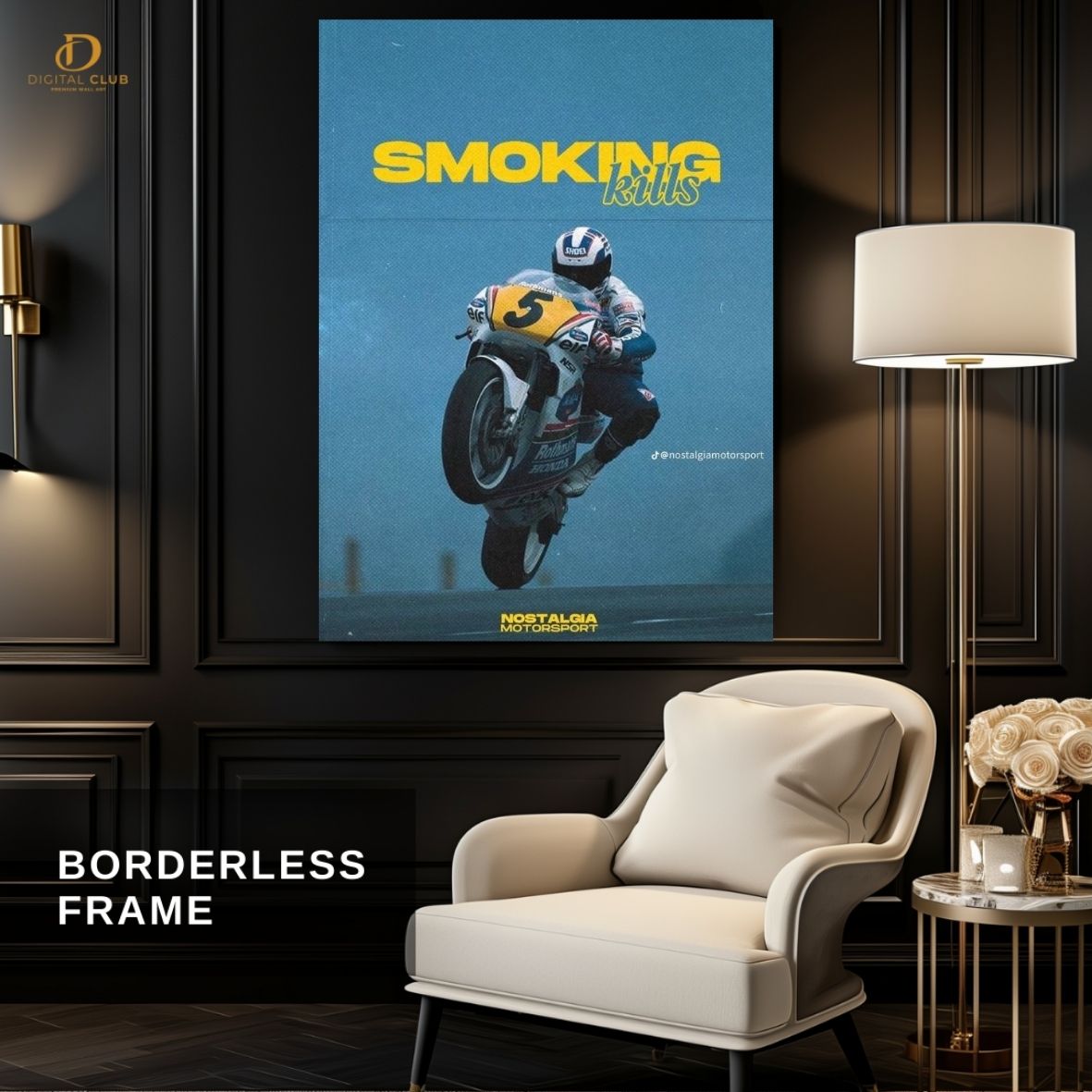 Smoking Kills -Moto GP- Premium Wall Art - Art Digital Club