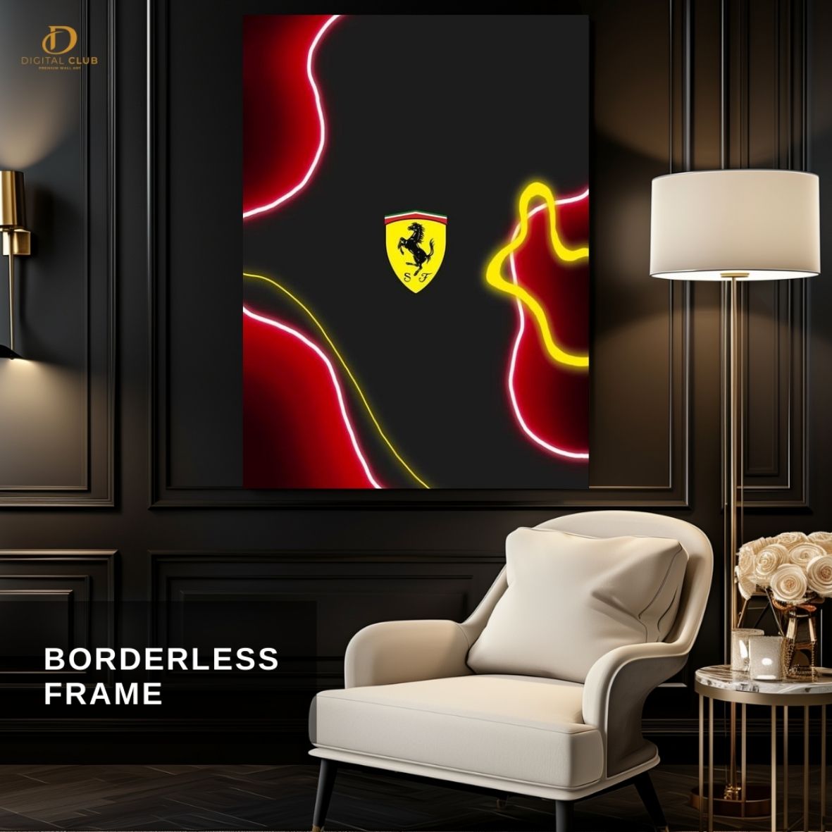 Ferrari Logo 2-Cars- Premium Wall Art - Art Digital Club