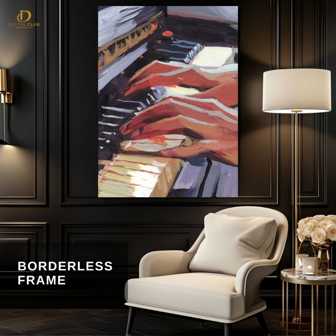 Hands Playing Paino - Aesthetic- Premium Wall Art