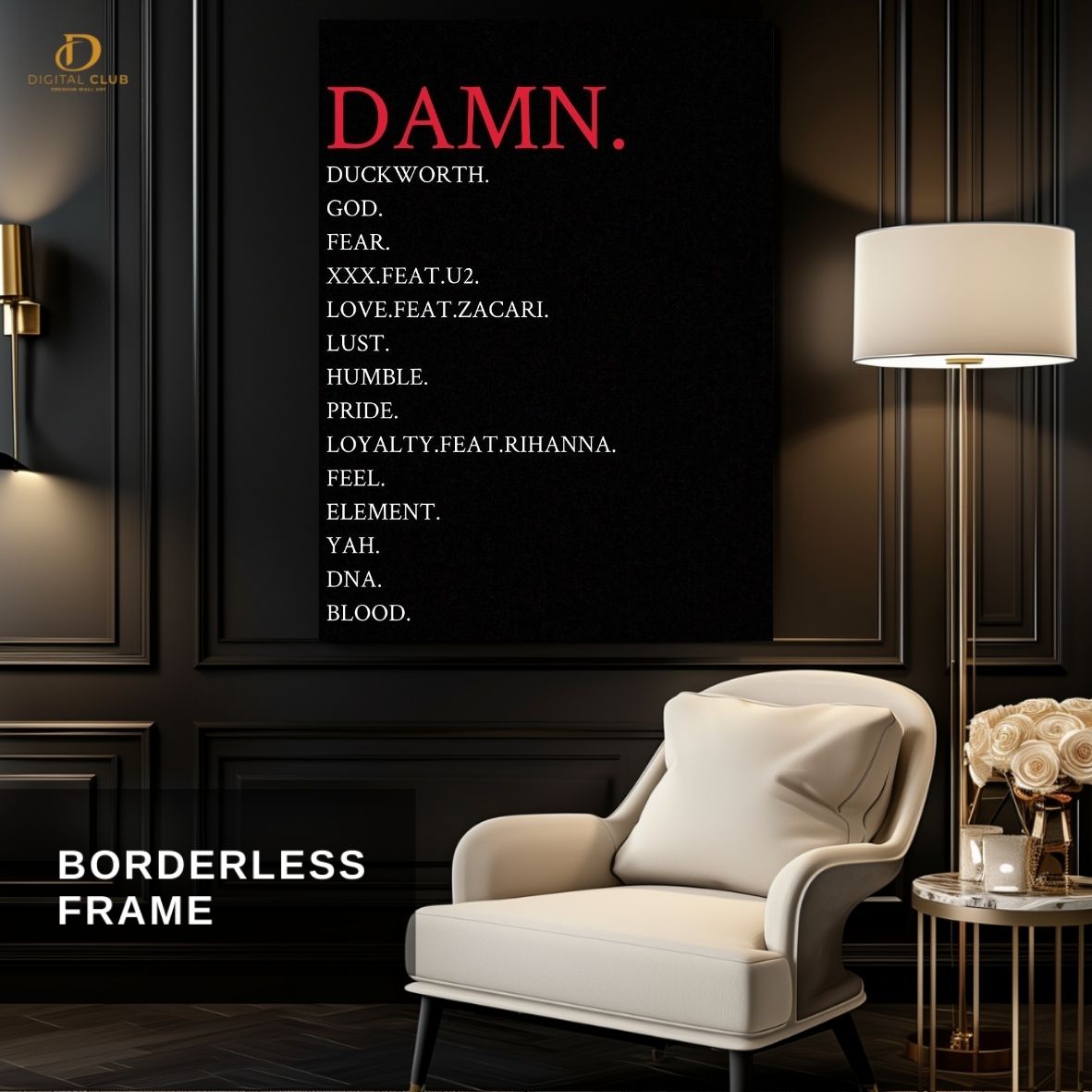 DAMN ALBUM- Music Artist - Premium Wall Art