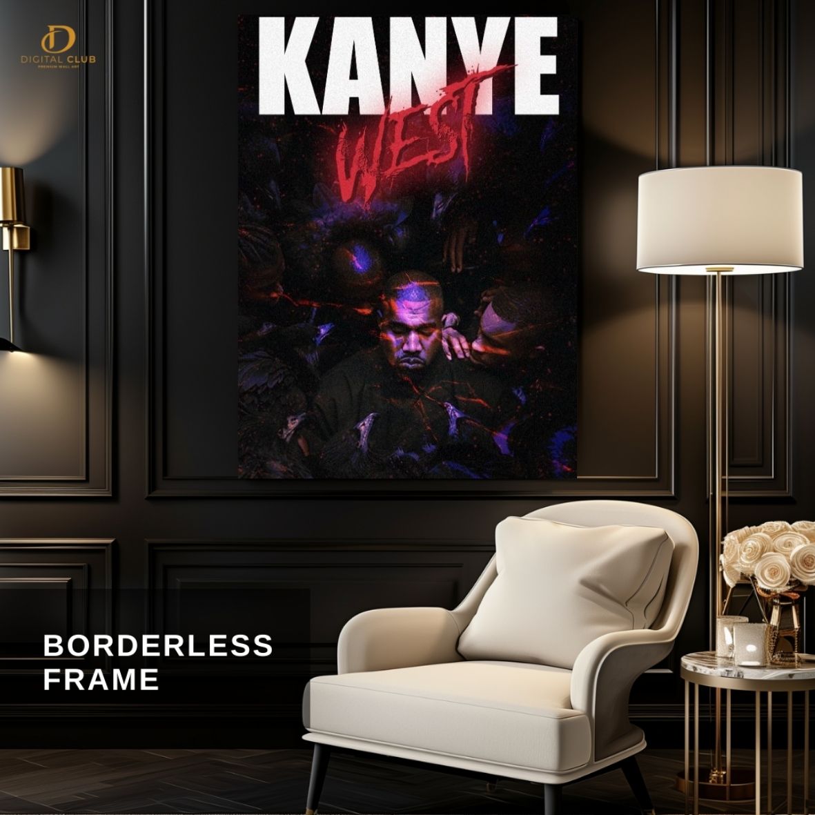 Kanye West 2- Music Artist- Premium Wall Art