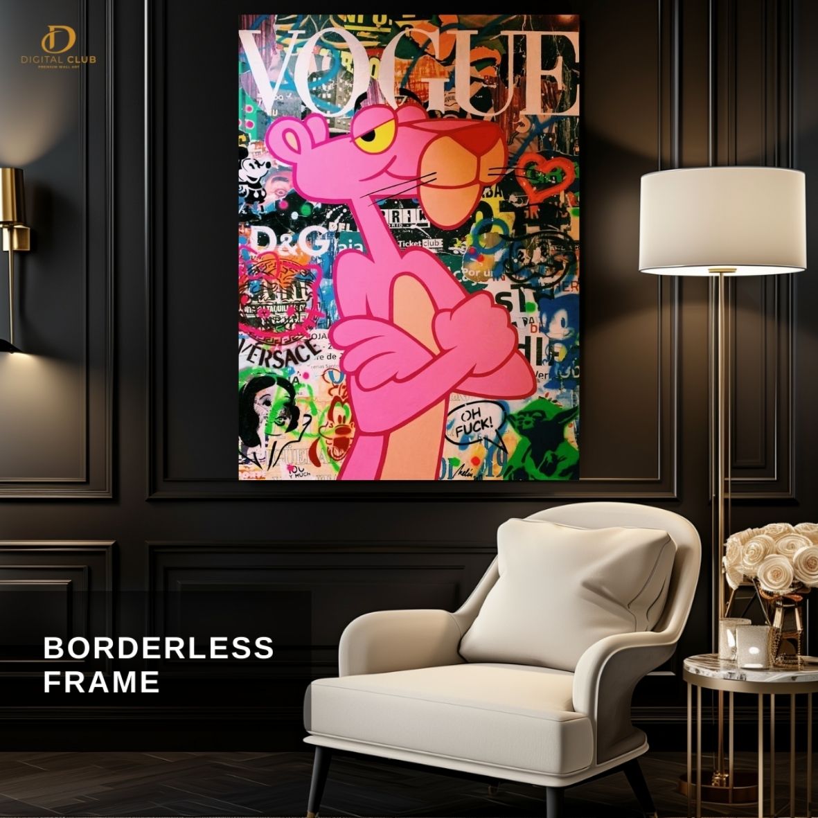 Pink Panther Vogue- Pop Art - Premium Wall Art