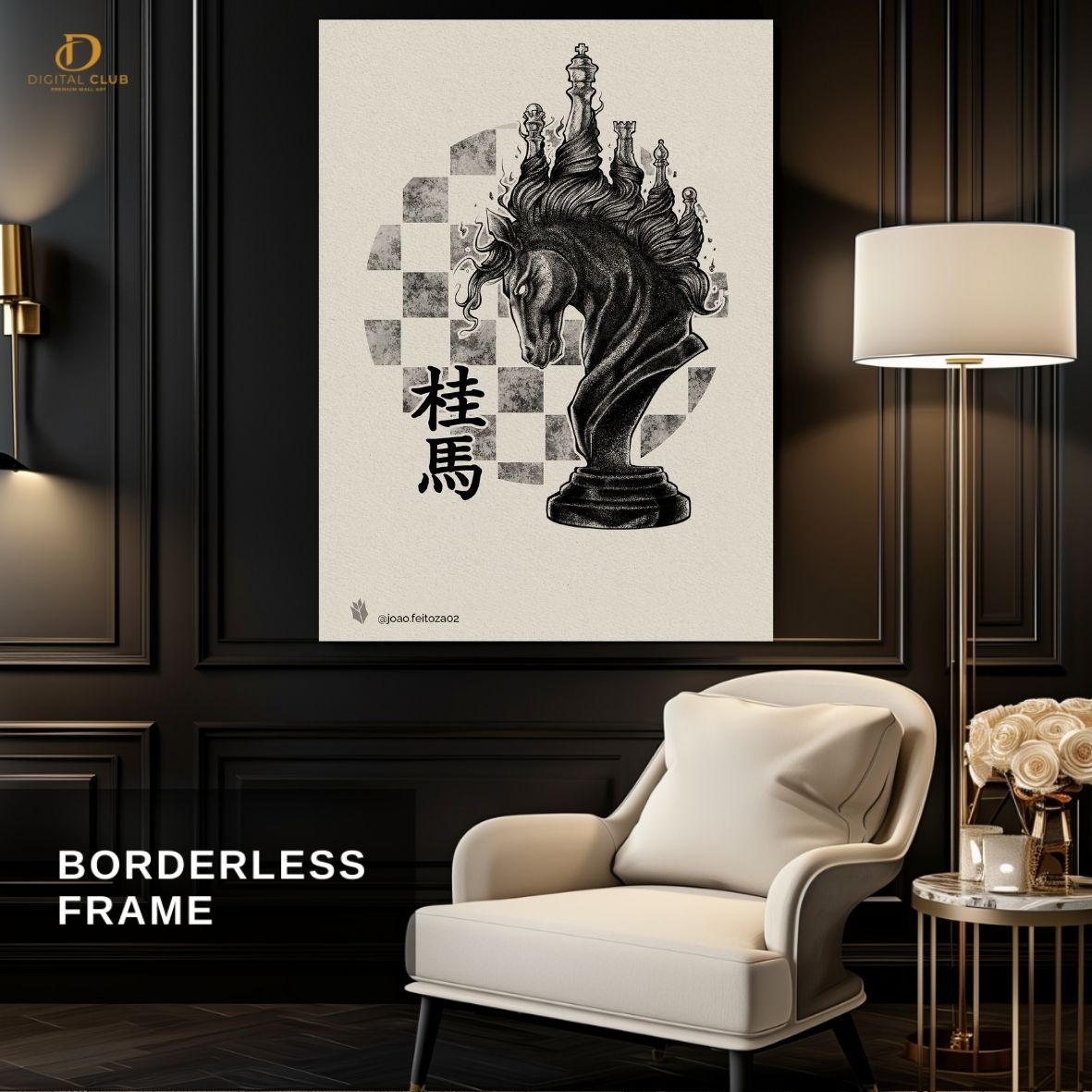 Horse Chess Artwork- Animal-Premium Wall Art