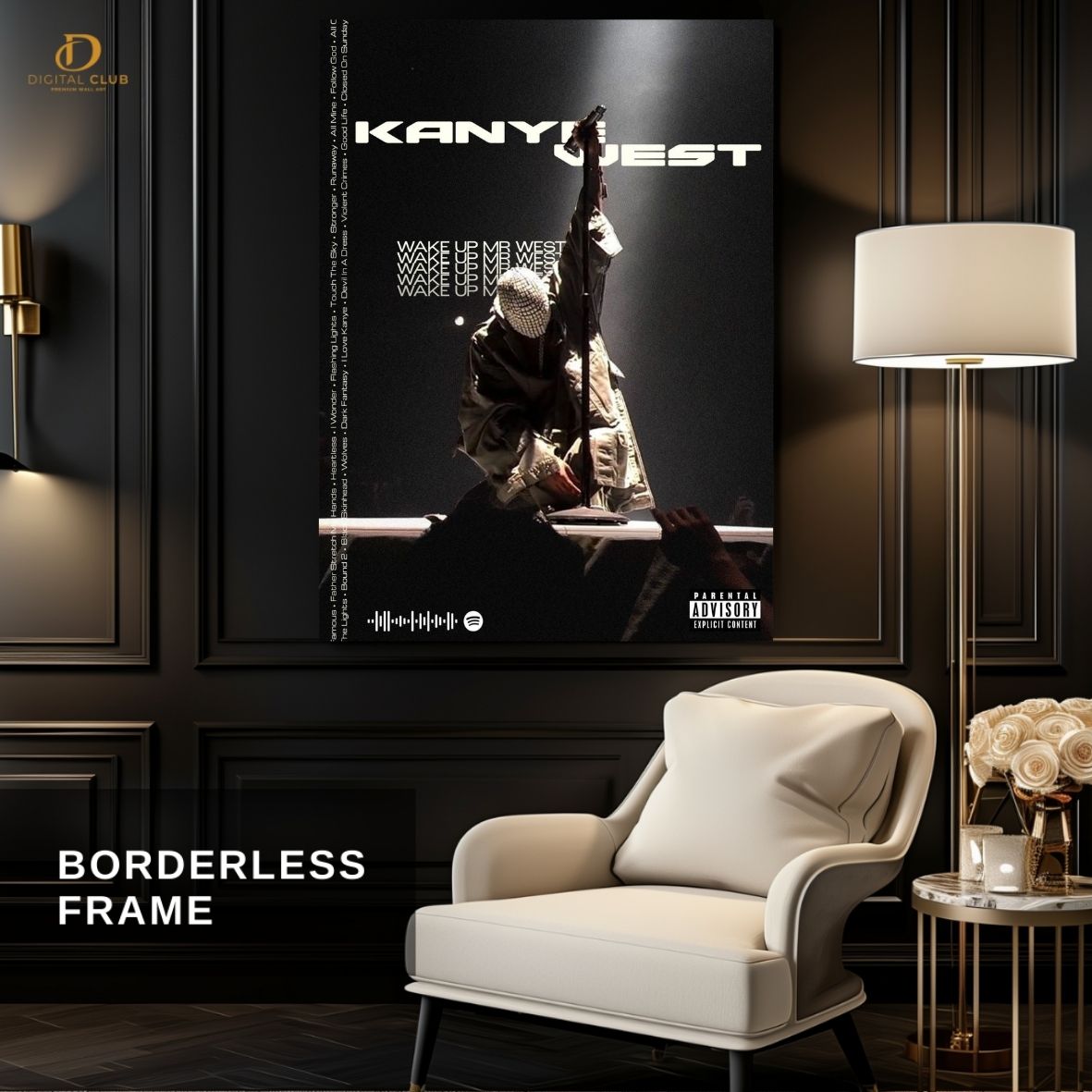 Kanye West Graphic - Music Artist - Premium Wall Art