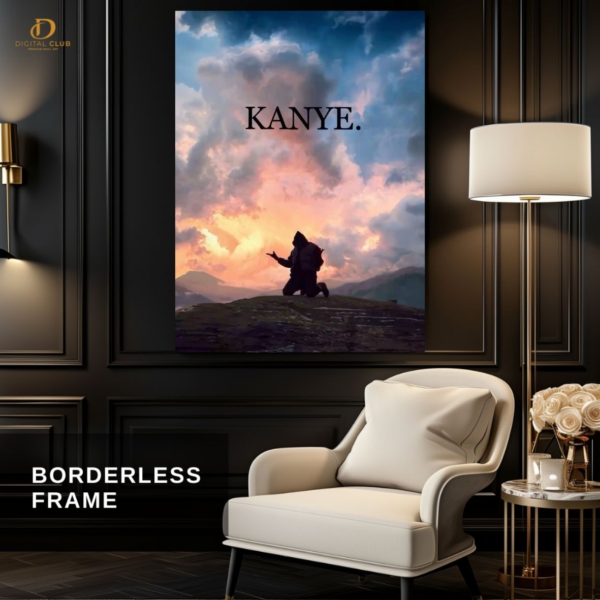 Kanye West 3- Music Artist- Premium Wall Art