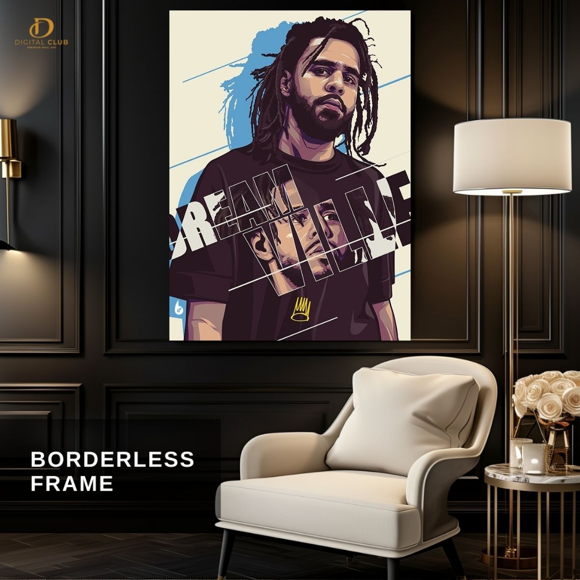 J. Cole "Vector" -Music Artist- Premium Wall Art