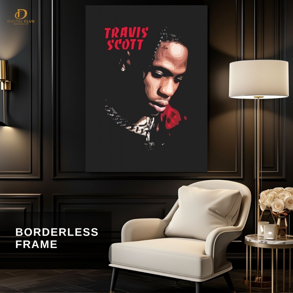 Travis Scott Graphic -Music Artist- Premium Wall Art