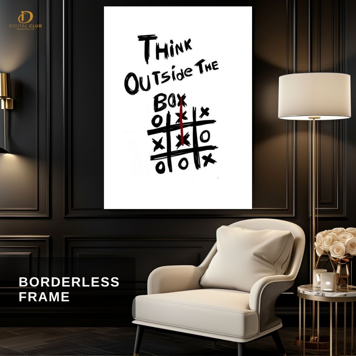 Think Outside The Box- Typography - Premium Wall Art
