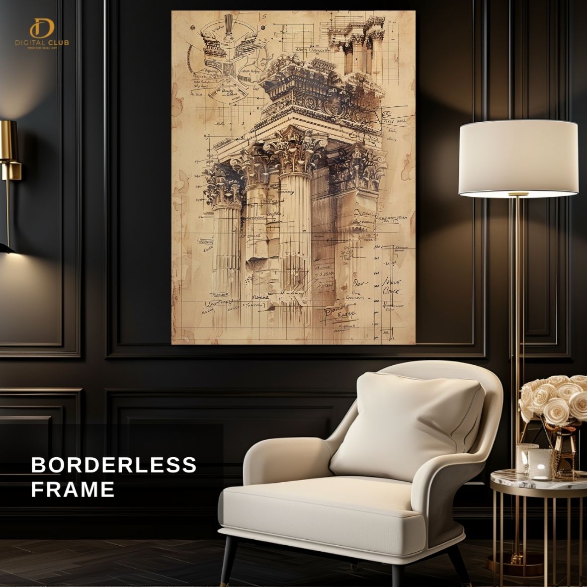 Structure Sktech - Office- Premium Wall Art