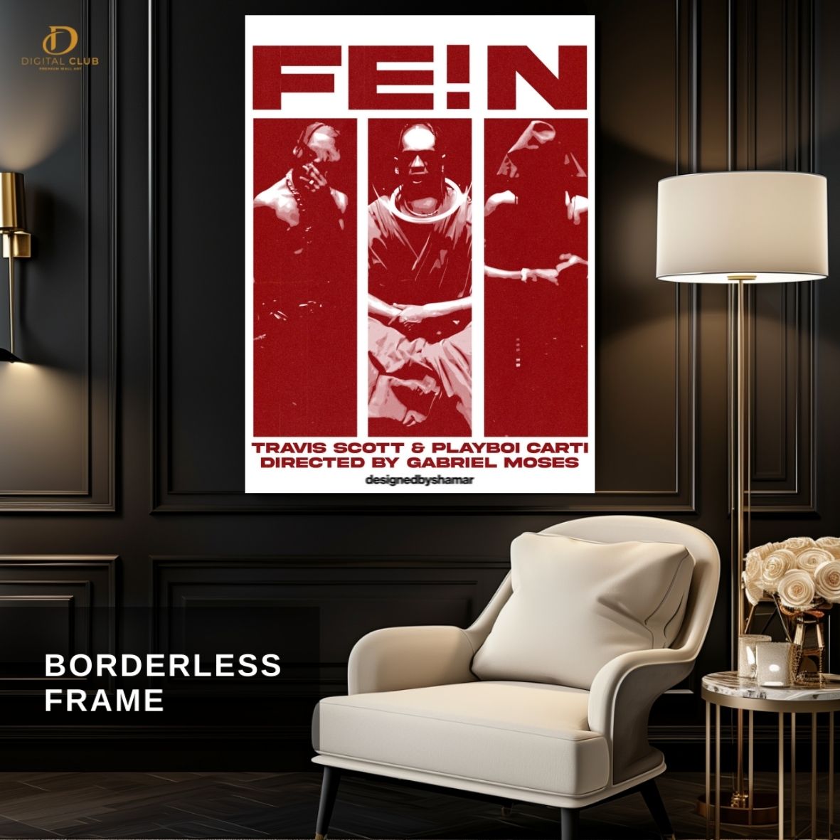 Travis Scott "FEIN 2" -Music Artist- Premium Wall Art