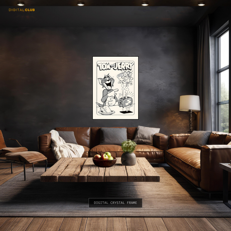 Tom & Jerry B&W Cartoon Kids Premium Wall Art