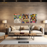 Celebrities POP Artwork - 3 Panel Wall Art