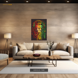 Lion With Glasses Artwork Premium Wall Art