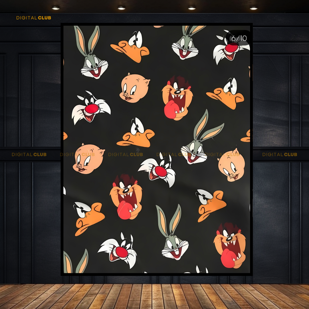 Looney Tunes Pattern - Artwork - Premium Wall Art