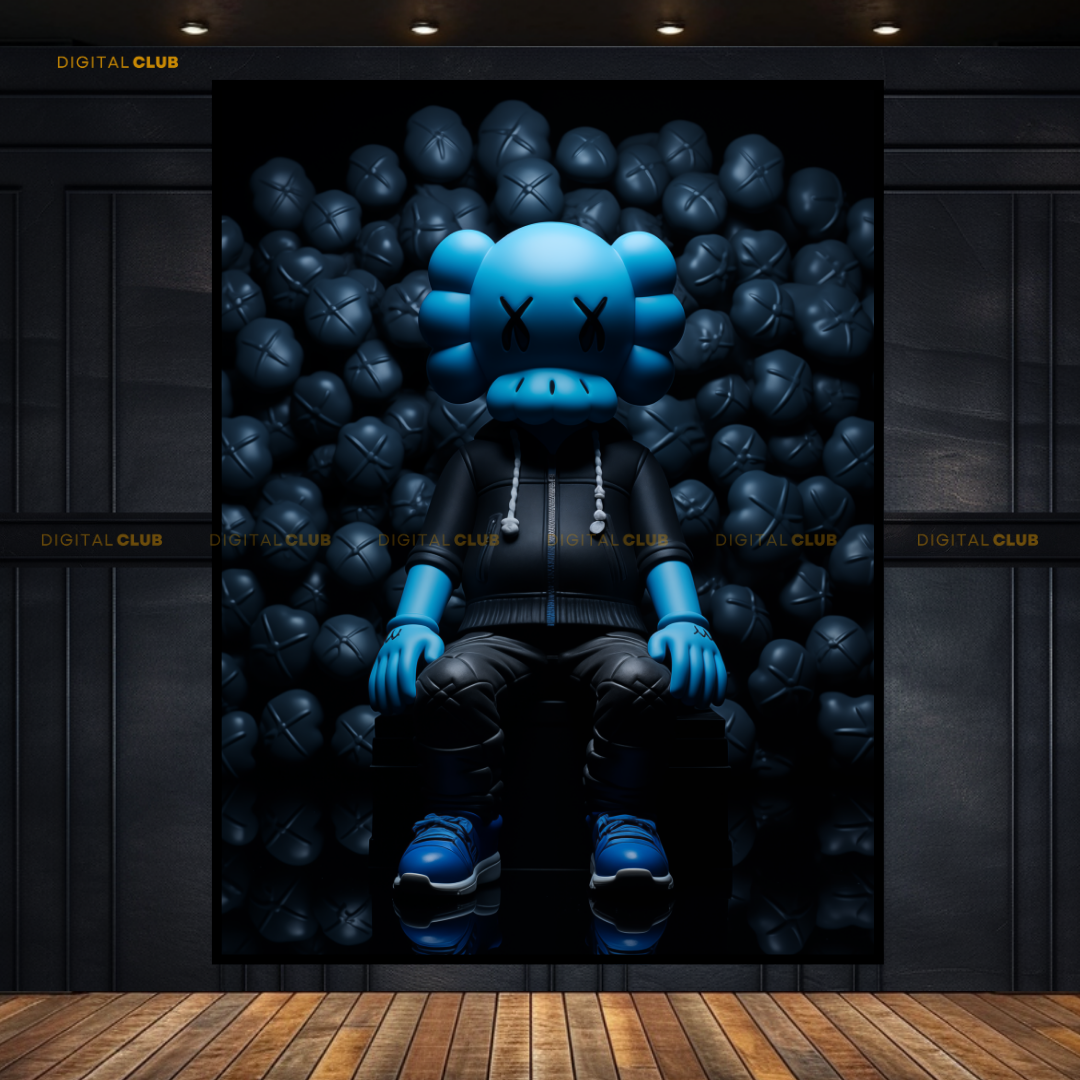 Kaws Figurine Blue Premium Wall Art