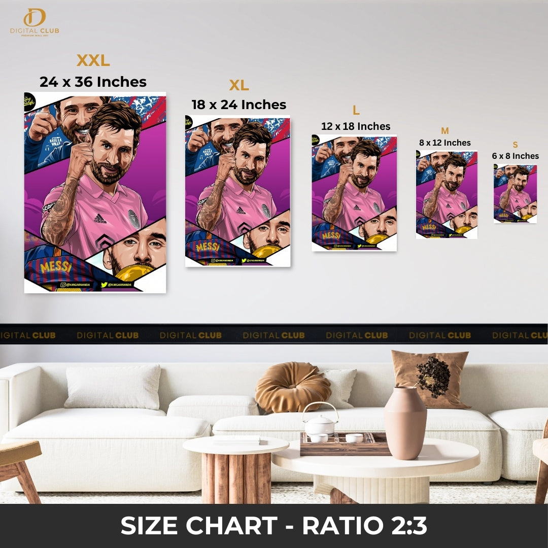 Messi Goat - Football - Premium Wall Art