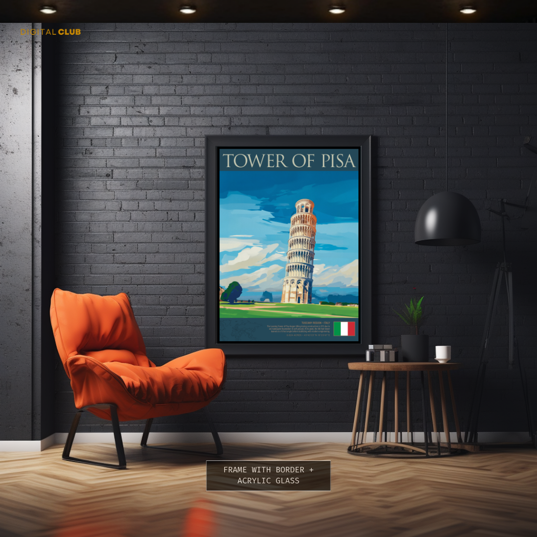 Tower of Pisa Italy Premium Wall Art