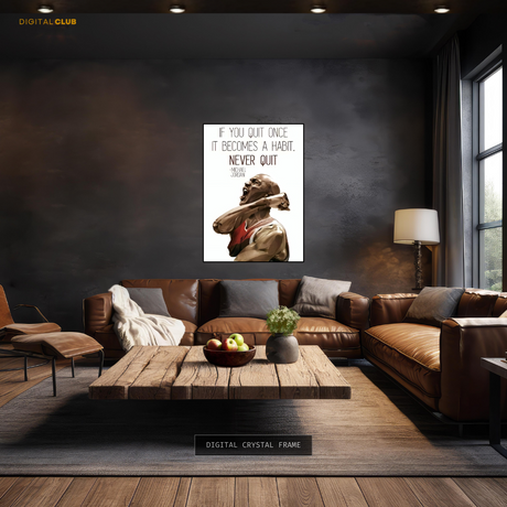 Michael Jordan Never Quit Quote Premium Wall Art