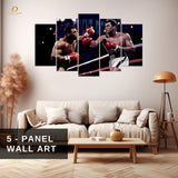 Ali x Tyson - Boxing - 5 Panel Wall Art