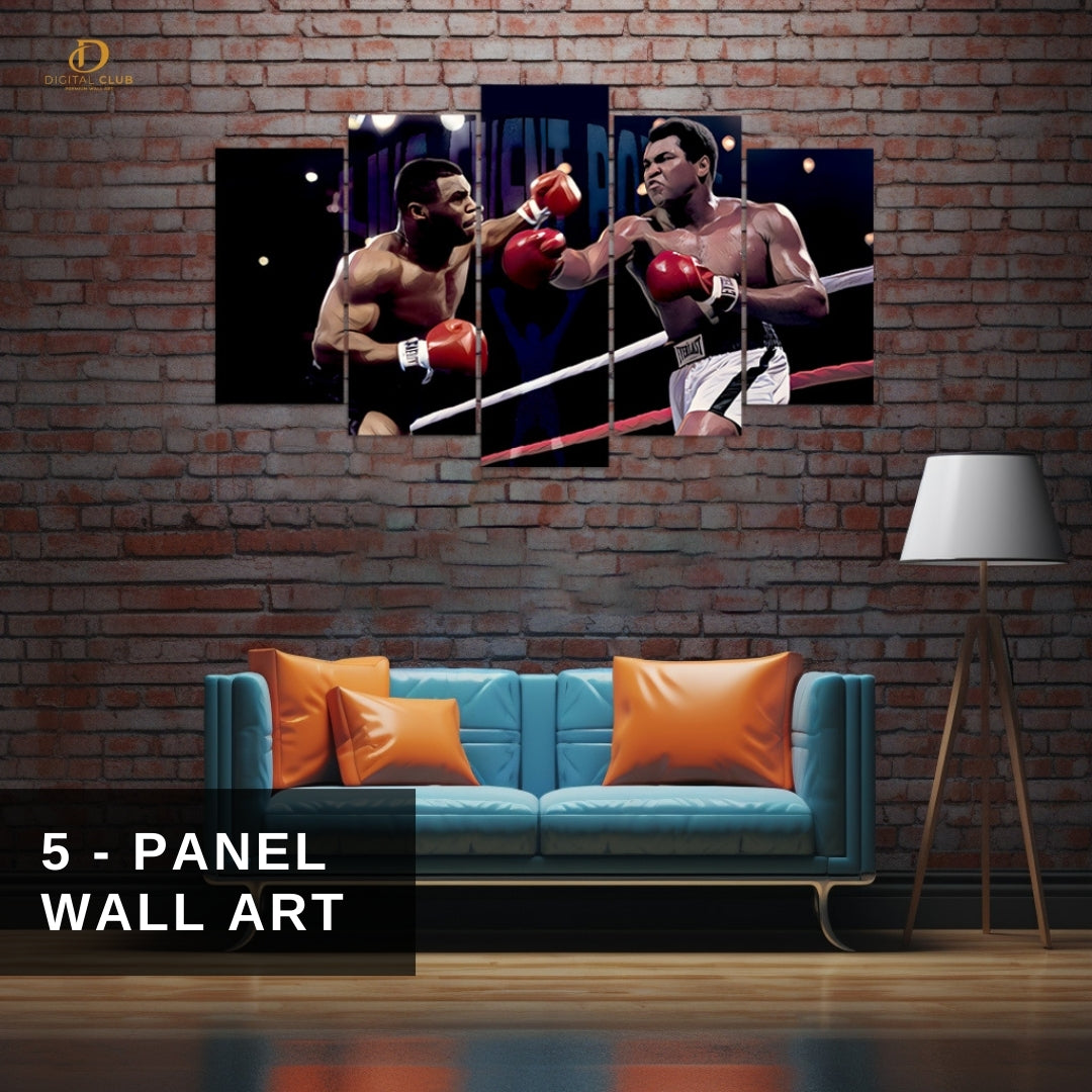 Ali x Tyson - Boxing - 5 Panel Wall Art