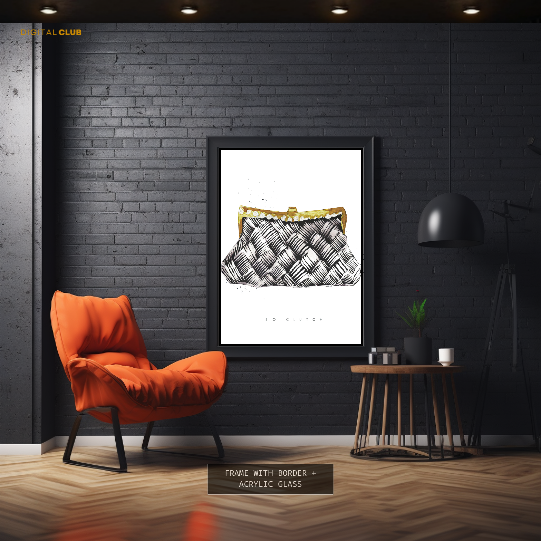 Black & Gold Handbag Premium Wall Art