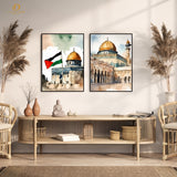 Masjad e Aqsa Islamic Artwork 17 - 2 Panel Wall Art